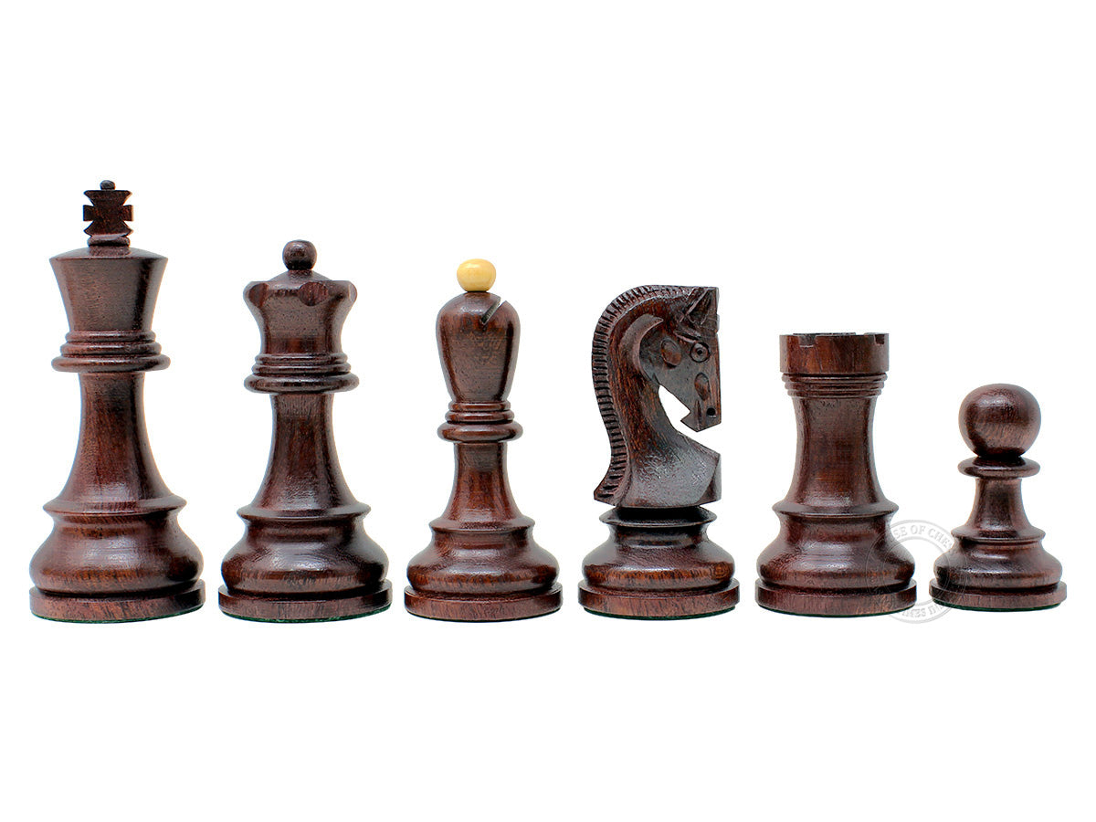 Ringy Rosewood / Boxwood Chess Set Pieces Yugo (Zagreb) Staunton