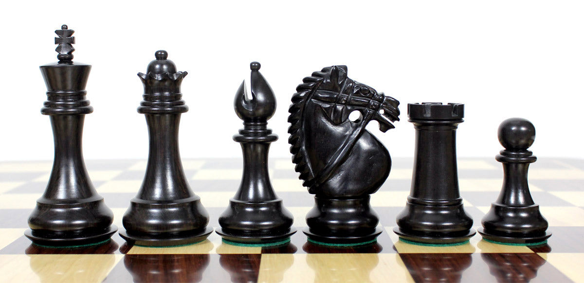 The Arabian - Triple Weighted Ebony Chess Pieces