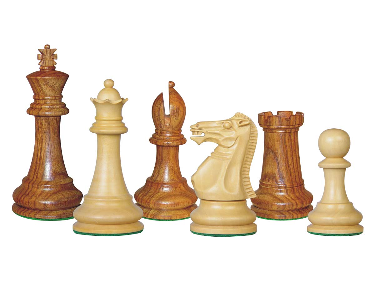 Tournament Chess Pieces Wooden Monarch Staunton Golden