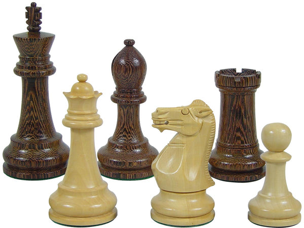 Premier Chess Set Pieces Monarch Staunton King Size 4" Wenge Wood/Boxwood