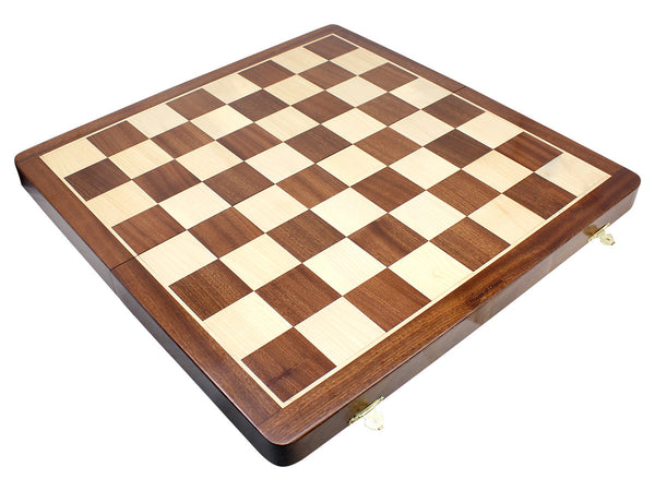 18" Folding Sapele Wood Chess Board - Square Size 2"