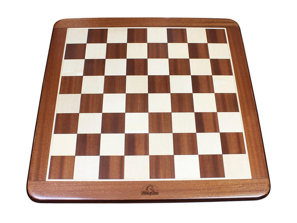 17" Flat Sapele Wood Chess Board - Square Size 1.75"