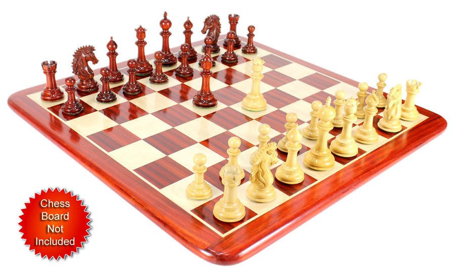 Bud Rosewood/Boxwood Chess Set Pieces Encore Staunton 4.5" + 2 Extra Queens