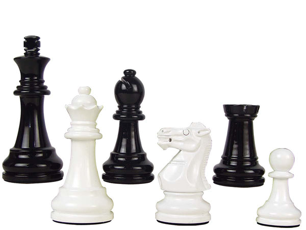 Premier Wooden Chess Set Pieces Empire Staunton King Size 3-3/4" Black/Ivory Color
