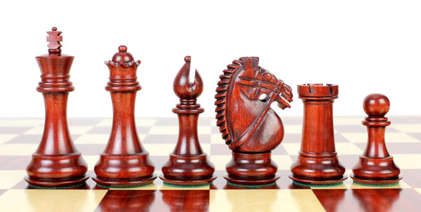 Bud Rosewood / Boxwood Chess Set Pieces Rio Staunton 4.0" (102 mm) - 2 Extra Queens - Triple Weighted