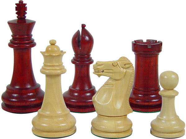 Premier Chess Set Pieces Monarch Staunton King Size 4" Blood Rosewood/Boxwood