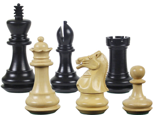 Wood Chess Set Pieces Emperor Staunton Ebony/Boxwood King Size 3-1/2"
