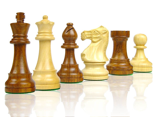 Tournament Style Popular Staunton Wooden Chess Pieces King Size 4" Golden Rosewood/Boxwood