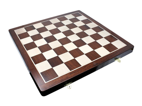 18" Folding Ringy Rosewood Chess Board - Square Size 2"