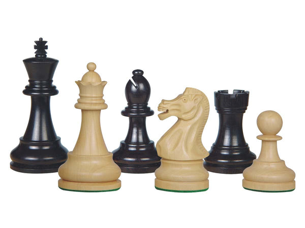 Sovereign Staunton Wood Chess Pieces Ebony/Boxwood 4"