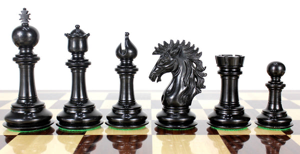 Ebony/Boxwood Chess Set Pieces Encore Staunton 4.5" + 2 Extra Queens + Wooden Storage Box