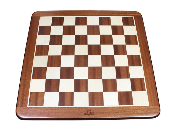 15" Flat Sapele Wood Chess Board - Square Size 1.5"