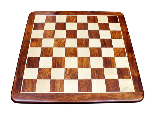 15" Flat Hardwickia Rosewood Chess Board - Square Size 1.5"