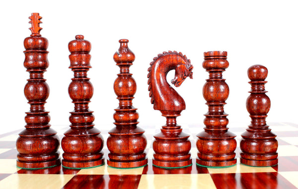 Bud Rosewood Chess Set Pieces Classy Knight 6.5" (165 mm) - Triple Weighted + 2 Extra Queens