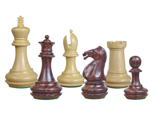 Emperor Staunton Wooden Chess Pieces Rosewood/Boxwood 4"