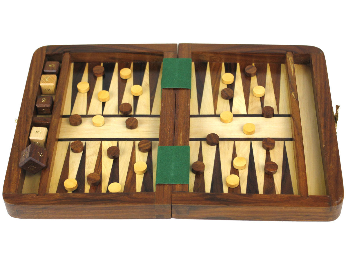 Folding Travel Magnetic Chess Set & Backgammon Combo 7