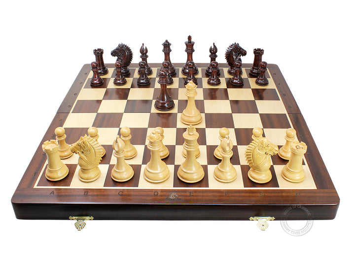 21 x 21 Golden Rosewood & Maple Wood Chess Board with 3.75