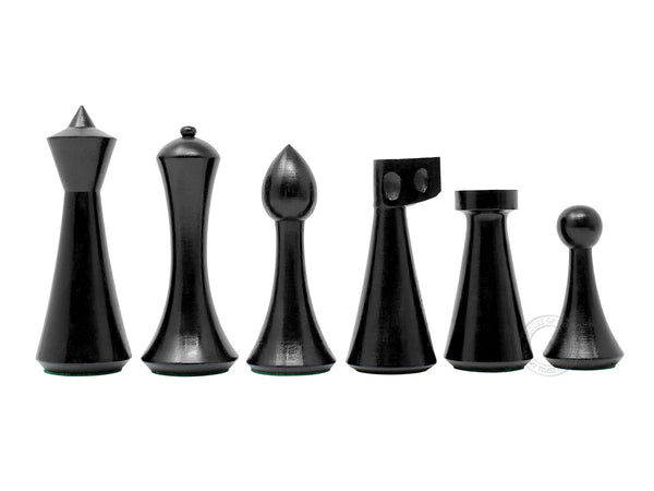 House of Chess Reproduced Abstract Design 3.75" Ebonized Weighted Chess Pieces
