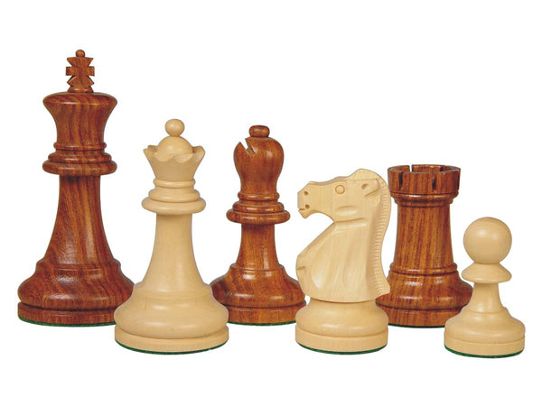 Supreme Staunton Wood Chess Pieces Golden Rosewood/Boxwood 3-3/4"