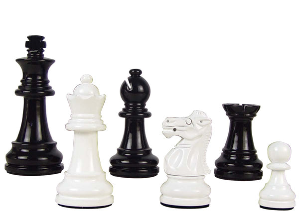 Wood Chess Set Pieces Empire Staunton King Size 3" Black/Ivory Color