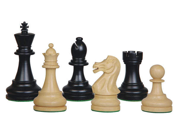 Sovereign Staunton Wood Chess Pieces Ebonized/Boxwood 4"