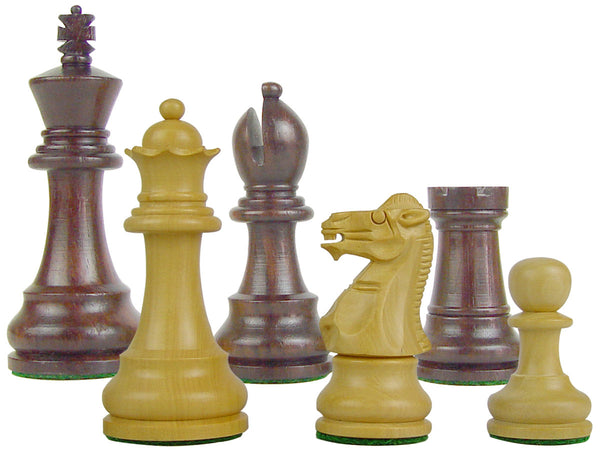 Wood Chess Set Pieces Monarch Staunton King Size 3-1/2" Rosewood/Boxwood