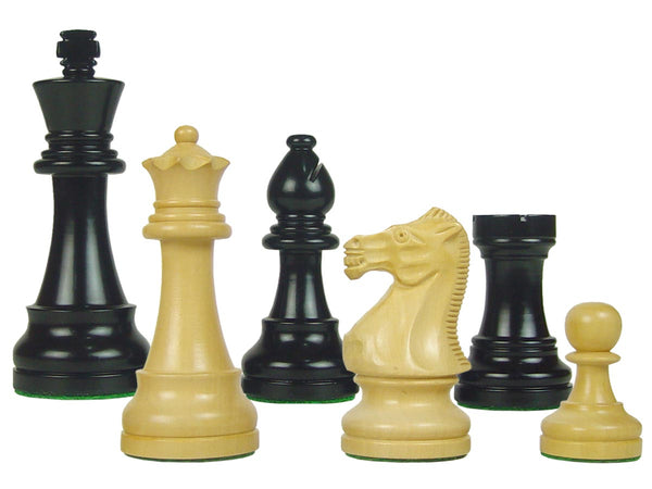 Tournament Style Popular Staunton Wooden Chess Pieces King Size 4" Ebonized/Boxwood
