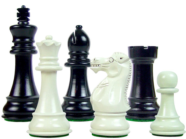 Perfect Tournament Chess Set Pieces Imperial Staunton Black/Ivory 4"