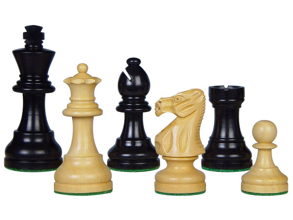 Popular Staunton Tournament Wood Chess Set Pieces 3-3/4" Ebonized/Boxwood