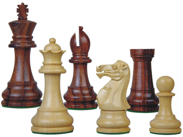 Tournament Chess Pieces Wooden Monarch Staunton Rosewood/Boxwood 3-3/4"