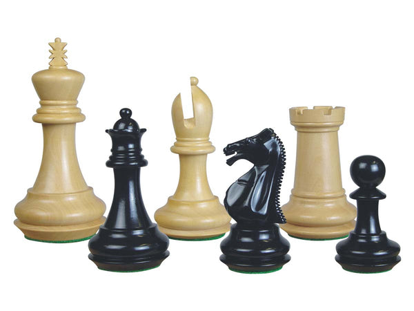 Emperor Staunton Wooden Chess Pieces Ebonized/Boxwood 4"
