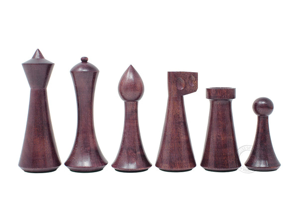 House of Chess Reproduced Abstract Design 3.75" Ringy Rosewood Weighted Chess Pieces
