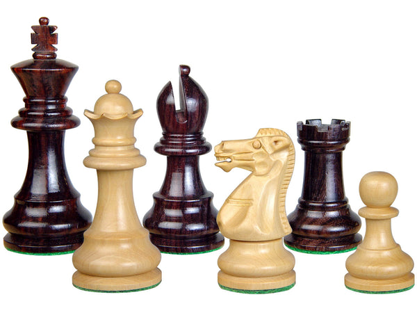 Wood Chess Set Pieces Monarch Staunton King Size 3" Rosewood/Boxwood