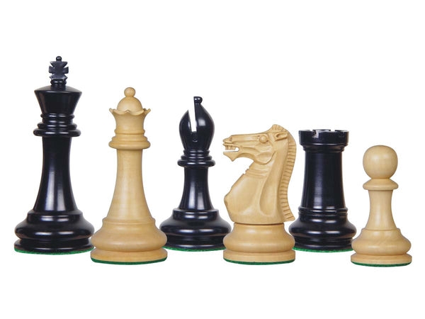 Tournament Chess Pieces Wooden Monarch Staunton Ebonized/Boxwood 4"