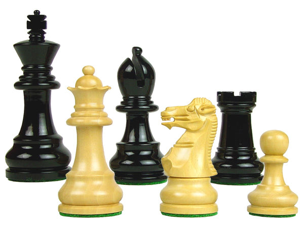 Wood Chess Set Pieces Monarch Staunton King Size 3" Ebonized/Boxwood