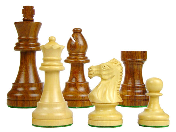 Popular Staunton Wooden Chess Pieces King Size 3-1/4" Golden Rosewood/Boxwood