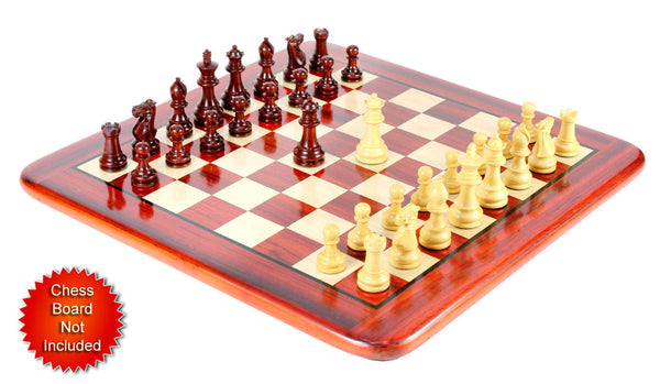 Wood Chess Set Pieces Monarch Staunton King Size 3" Bud Rosewood/Boxwood