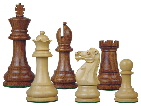 Tournament Chess Pieces Wooden Monarch Staunton Golden Rosewood/Boxwood 3-3/4"