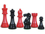Perfect Tournament Chess Set Pieces Imperial Staunton Red/Black Lacquered 4