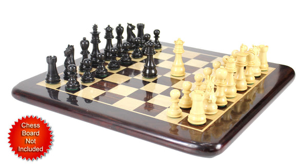 Ebony/Boxwood Chess Set Pieces Galaxy Staunton 3" (76 mm) + 2 Extra Queens - Triple Weighted