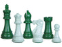 Perfect Tournament Chess Set Pieces Imperial Staunton Green/Ivory Lacquered 4
