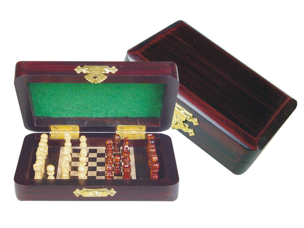 Pegged Chess Set with Extra Pegs Standing Space Rosewood/Maple 5"x3"